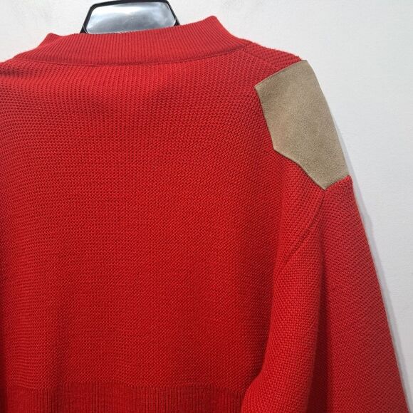 Vintage Monod Sports 80's Sweater Jacket Anorak Pocket Wool Banff Canada Red Lrg - Picture 9 of 17